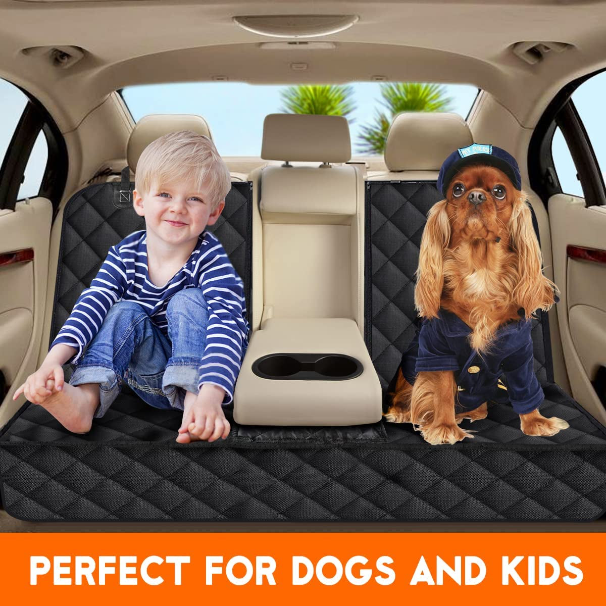 Back Seat Cover For Dog  - Waterproof Fits Most Cars