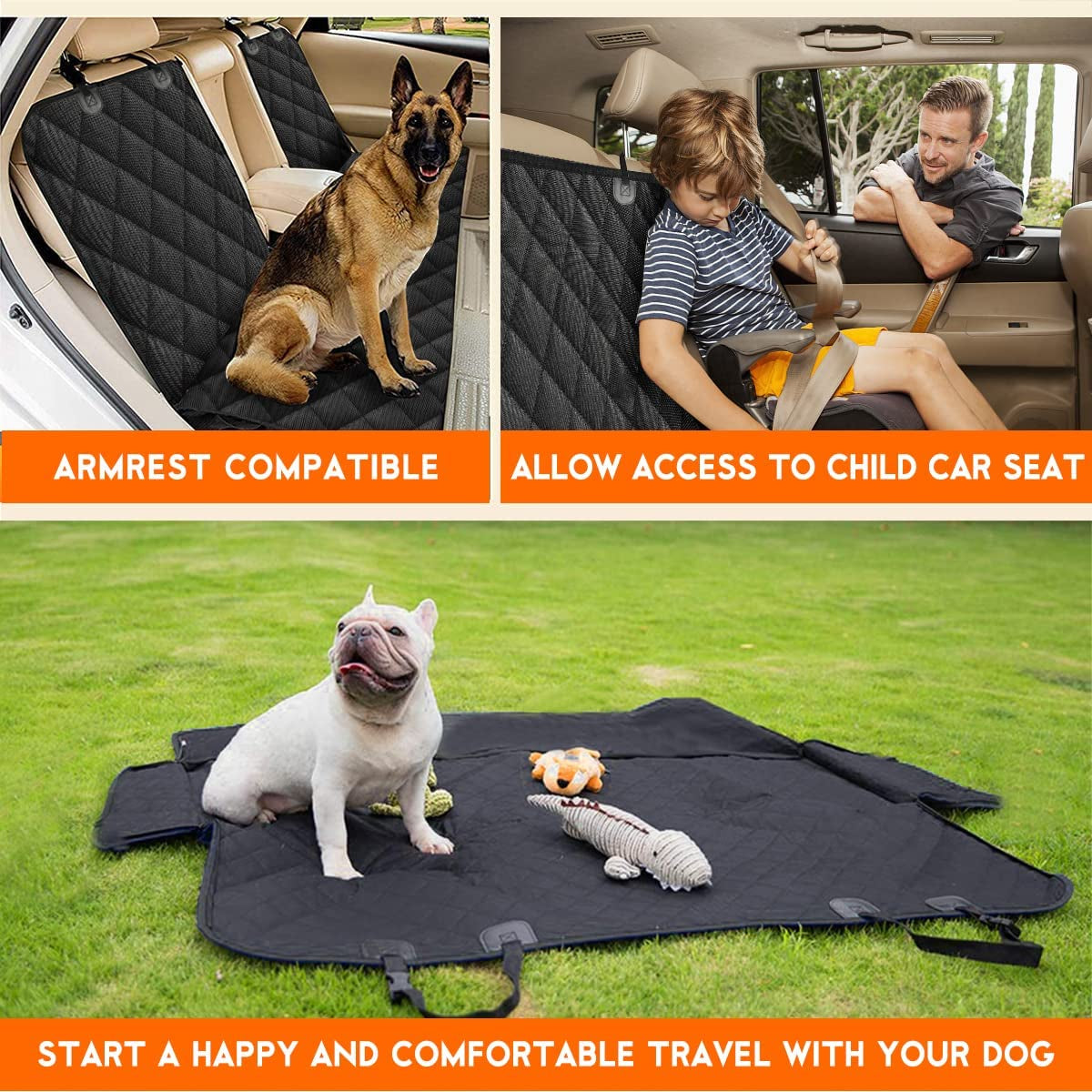 Back Seat Cover For Dog  - Waterproof Fits Most Cars