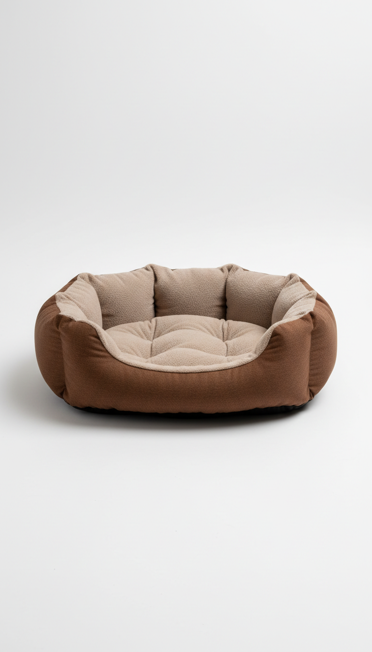 Plush fabric pet bed